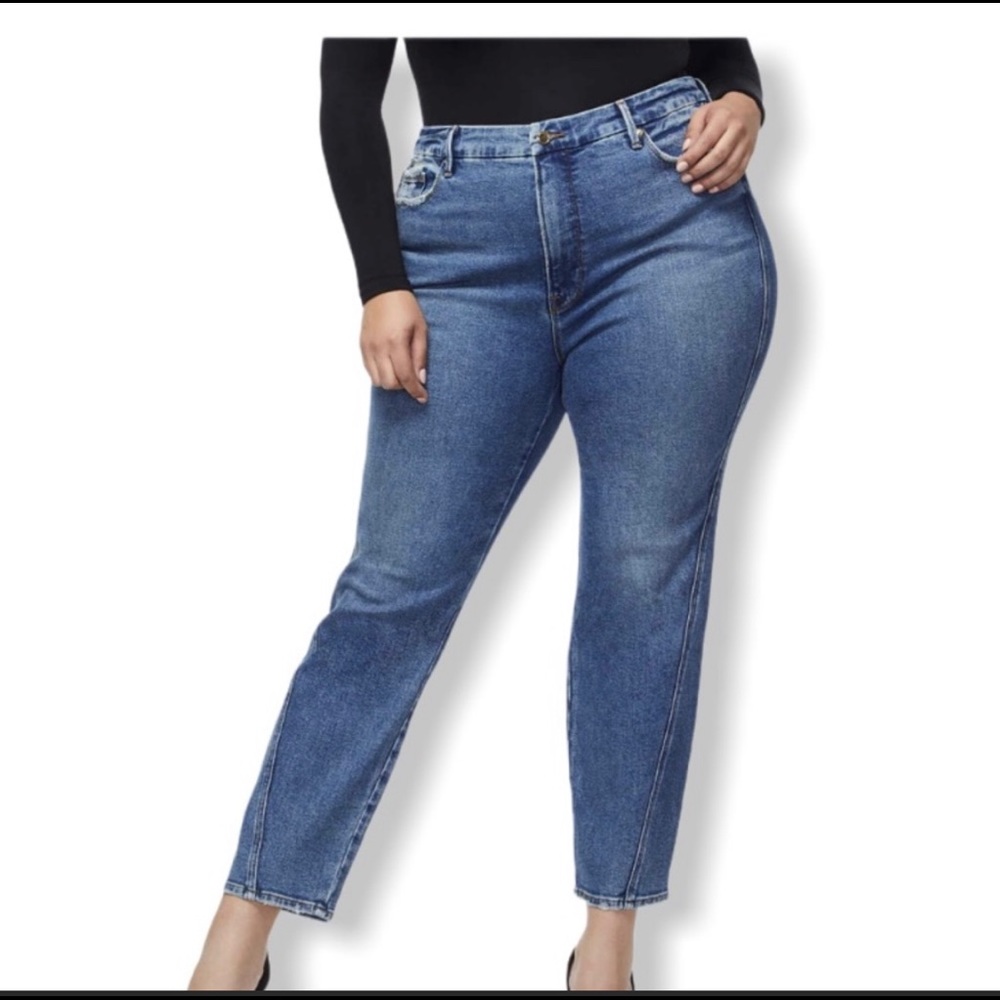 Brand New Good American Twist Seam straight jeans